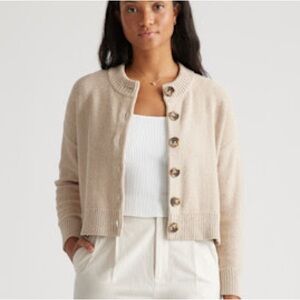 Quince Women's Beige Cardigan Sweater NWOT